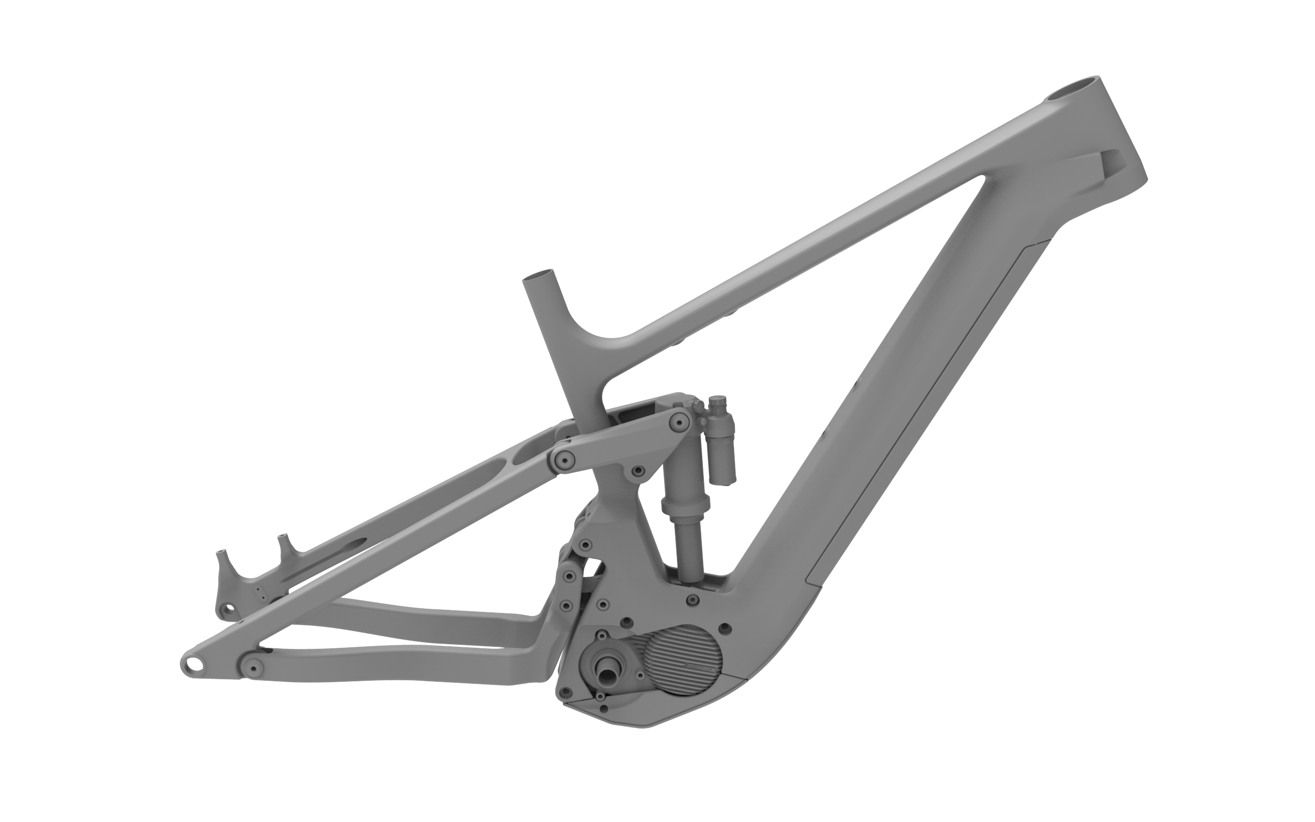 Carbon e-MTB frame on L6 6-bar suspension